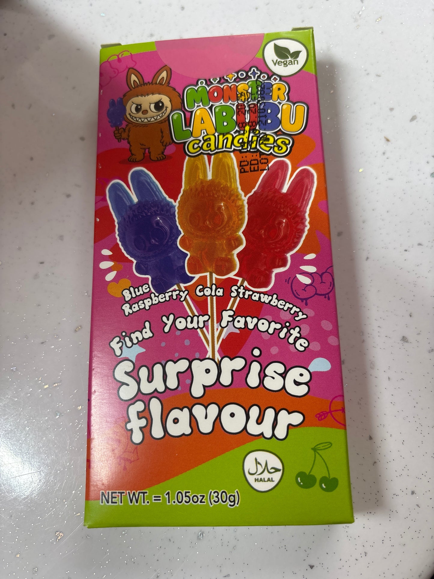 Monster labubu suprise lolly 3 x different flavours to find