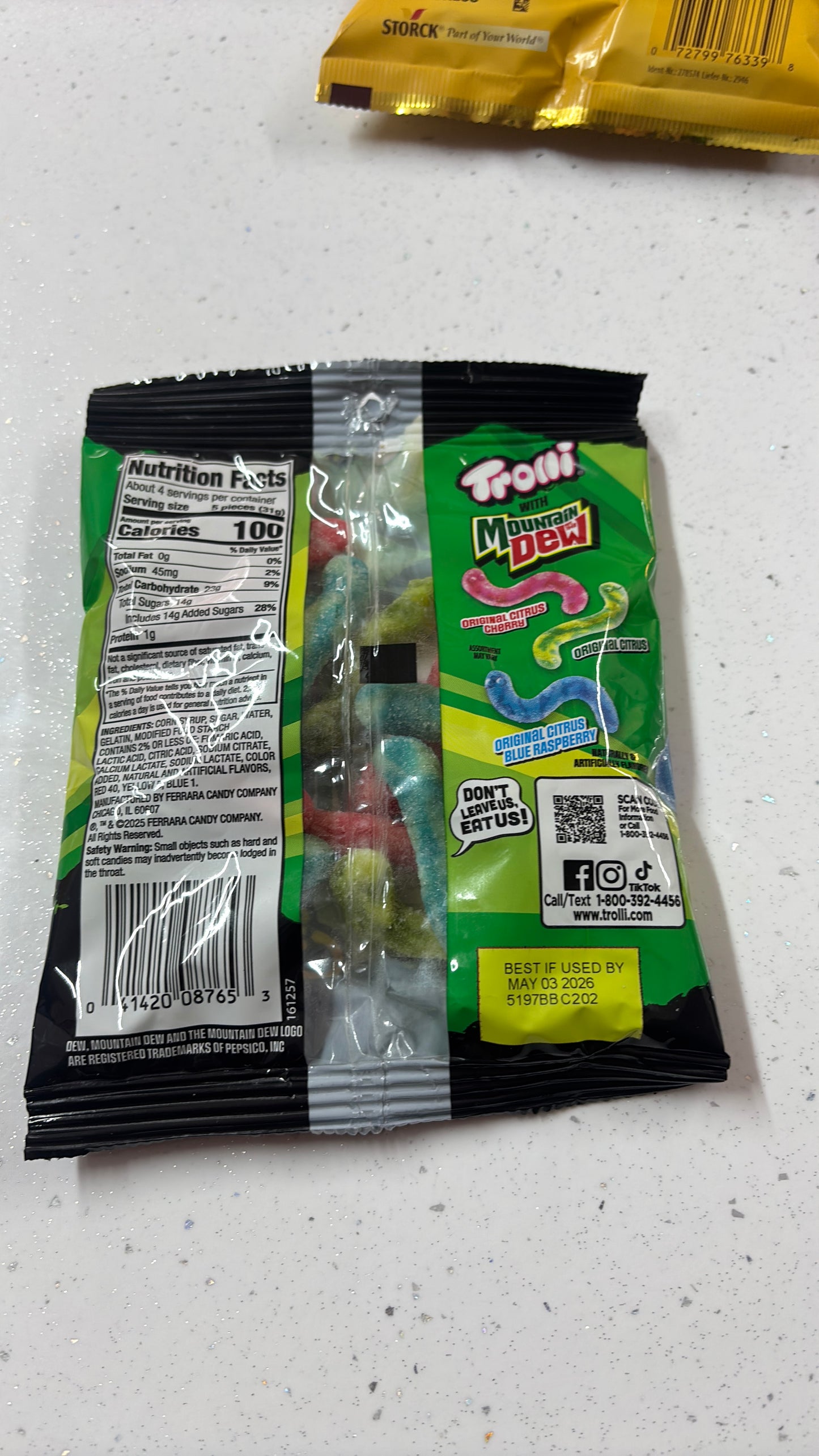 Mountain Dew Trolli sour bite crawlers