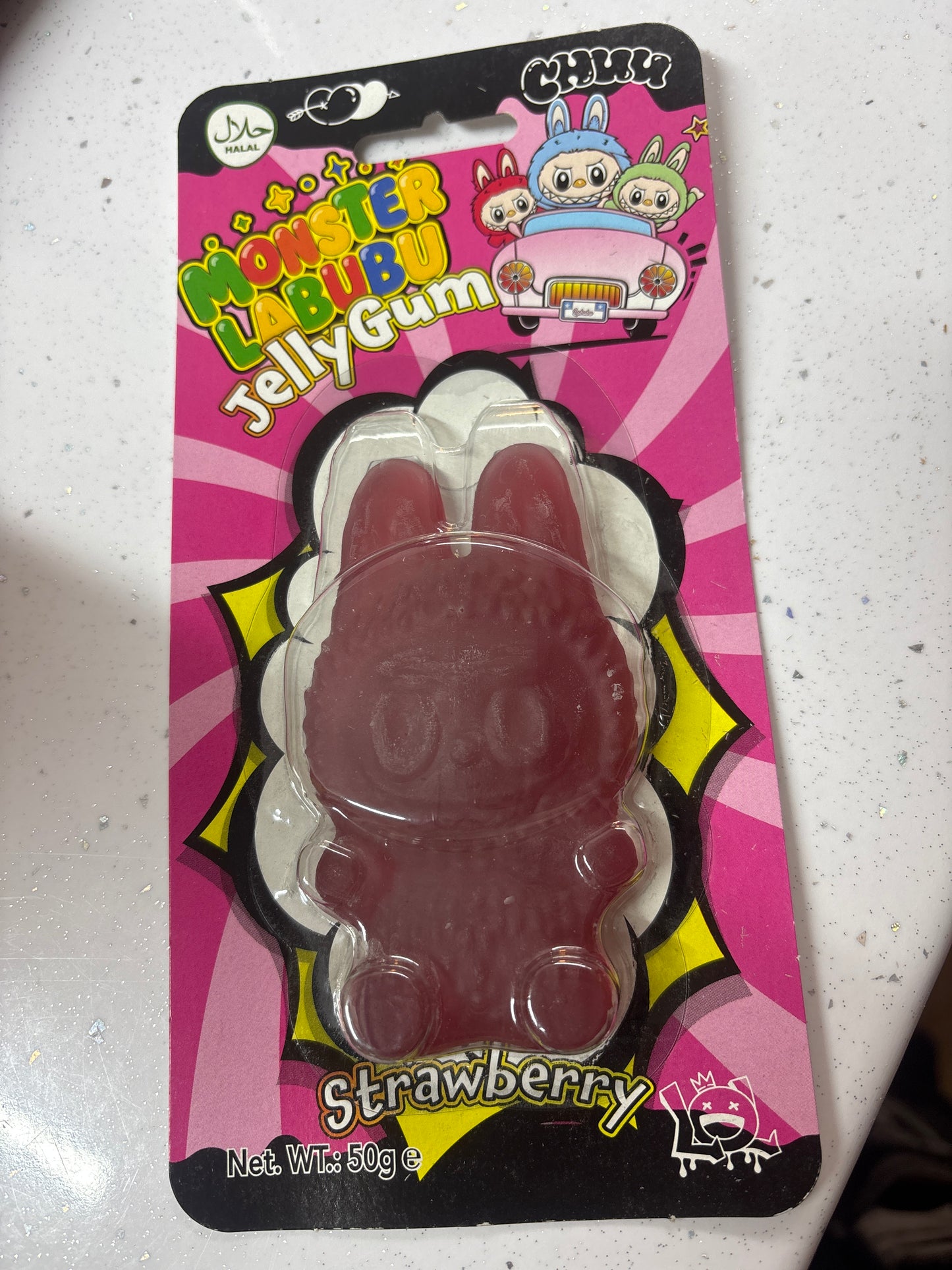 Labubu gummy strawberry flavour