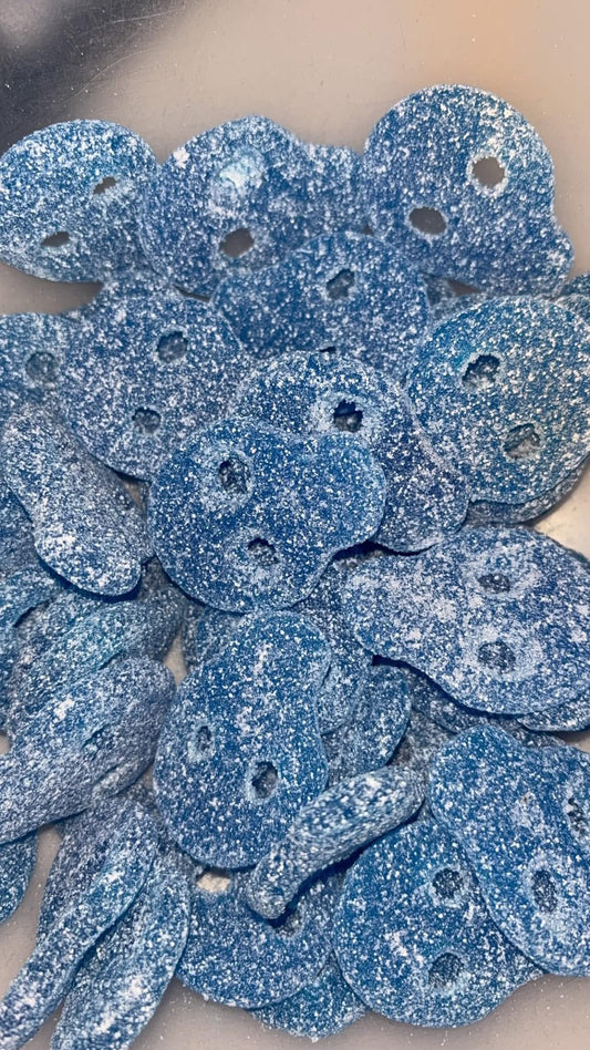 Blue raspberry skulls 100g