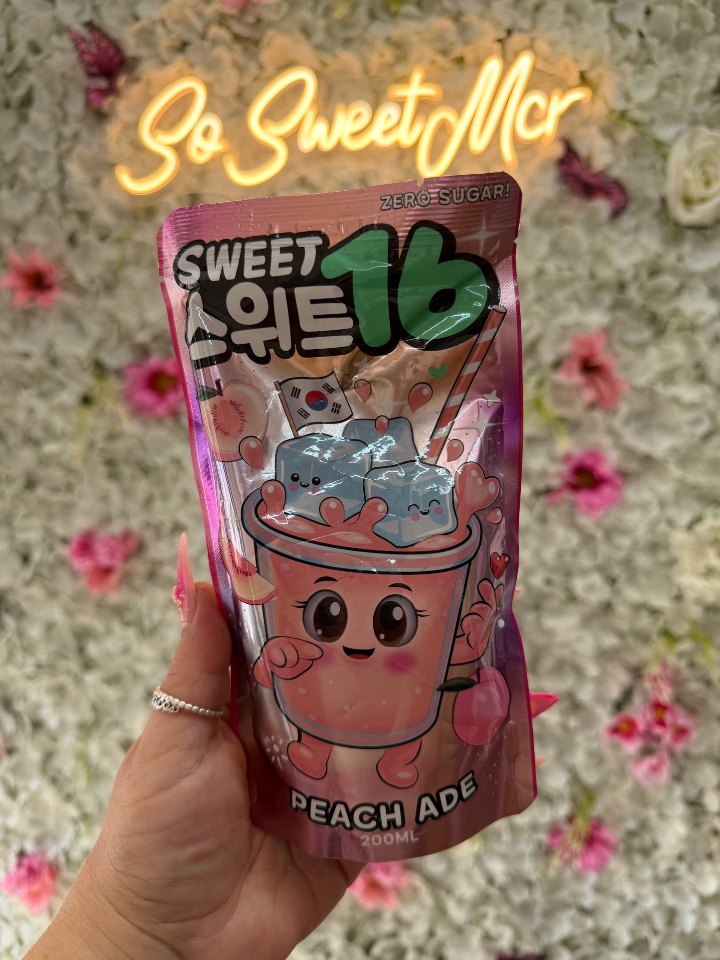 Sweet 16 - peach ade Korean drink