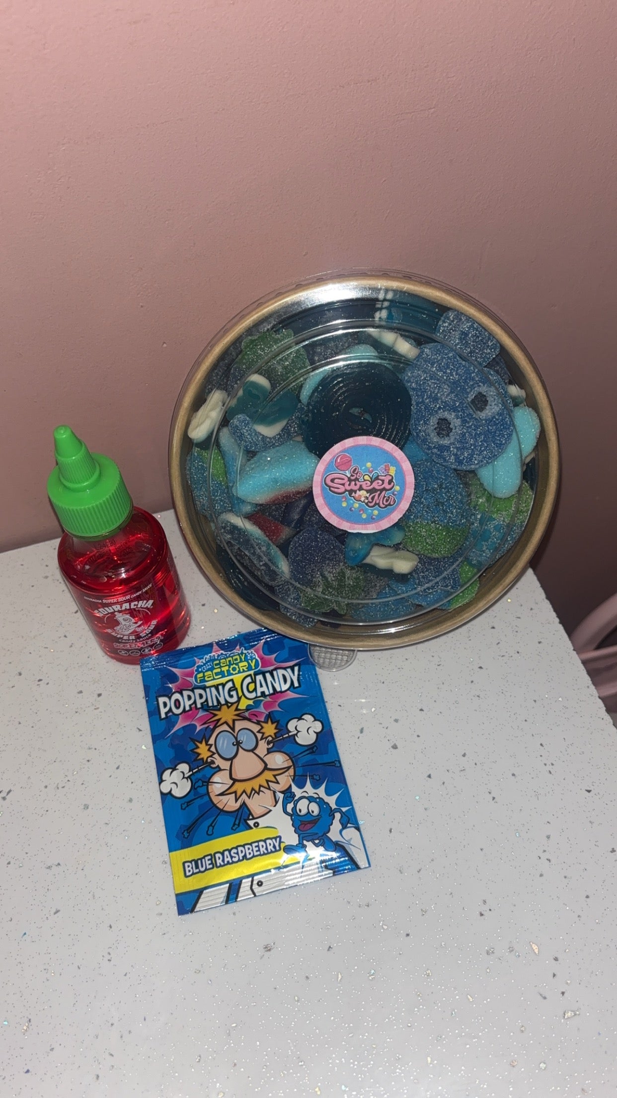 Candy Salad Bowl - 1 bottle souracha & 1 popping candy included