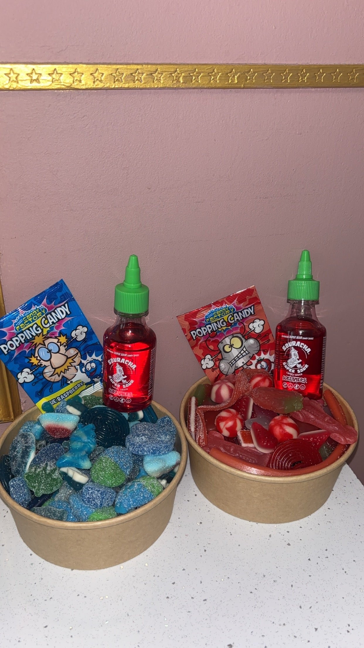 Candy Salad Bowl - 1 bottle souracha & 1 popping candy included