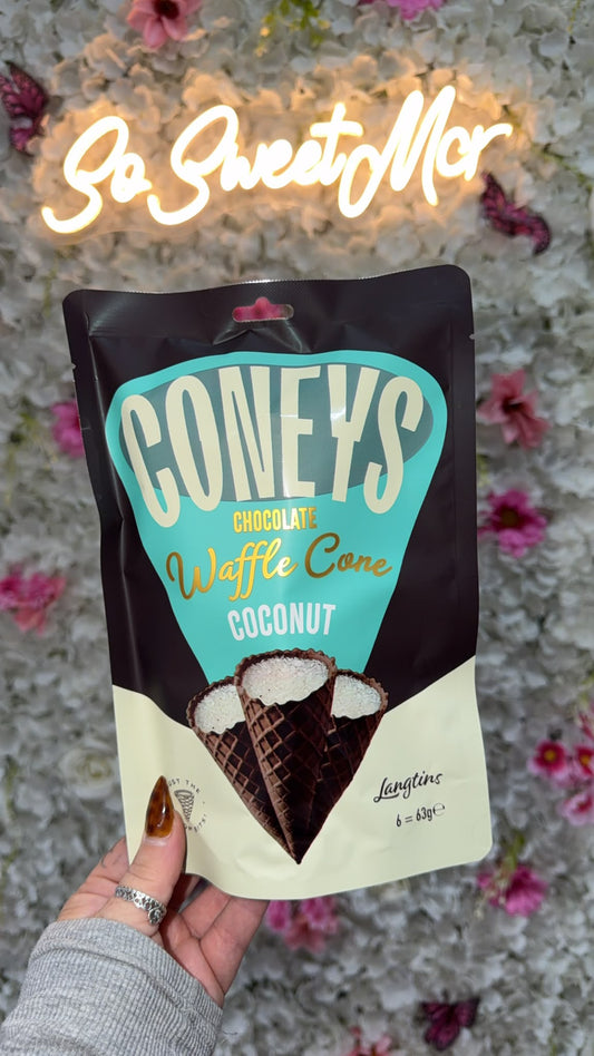 CONEYS CHOCOLATE COCONUT WAFFLE CONES 63G