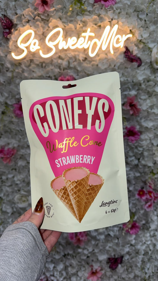 Coneys Waffle Cone Strawberry Flavour 63g